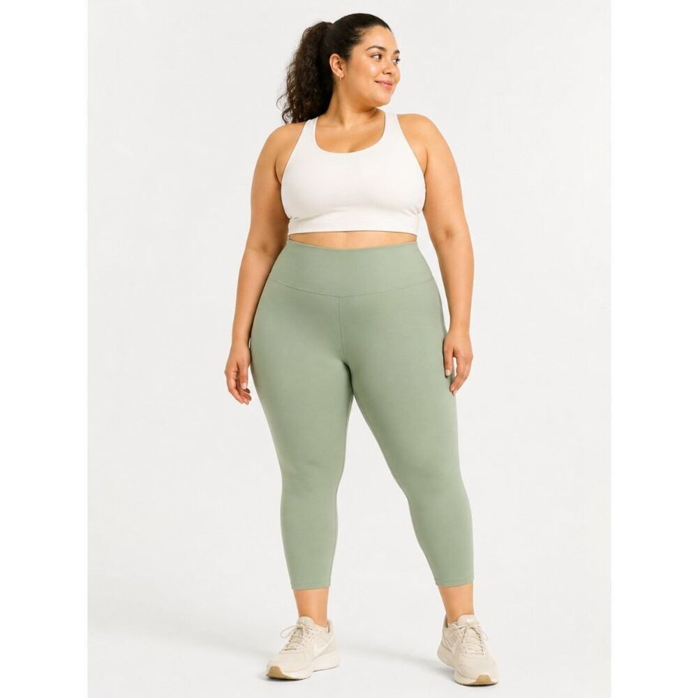 Nike Yoga Dri-FIT Sage Green High Waist Cropped Leggings Plus 3X